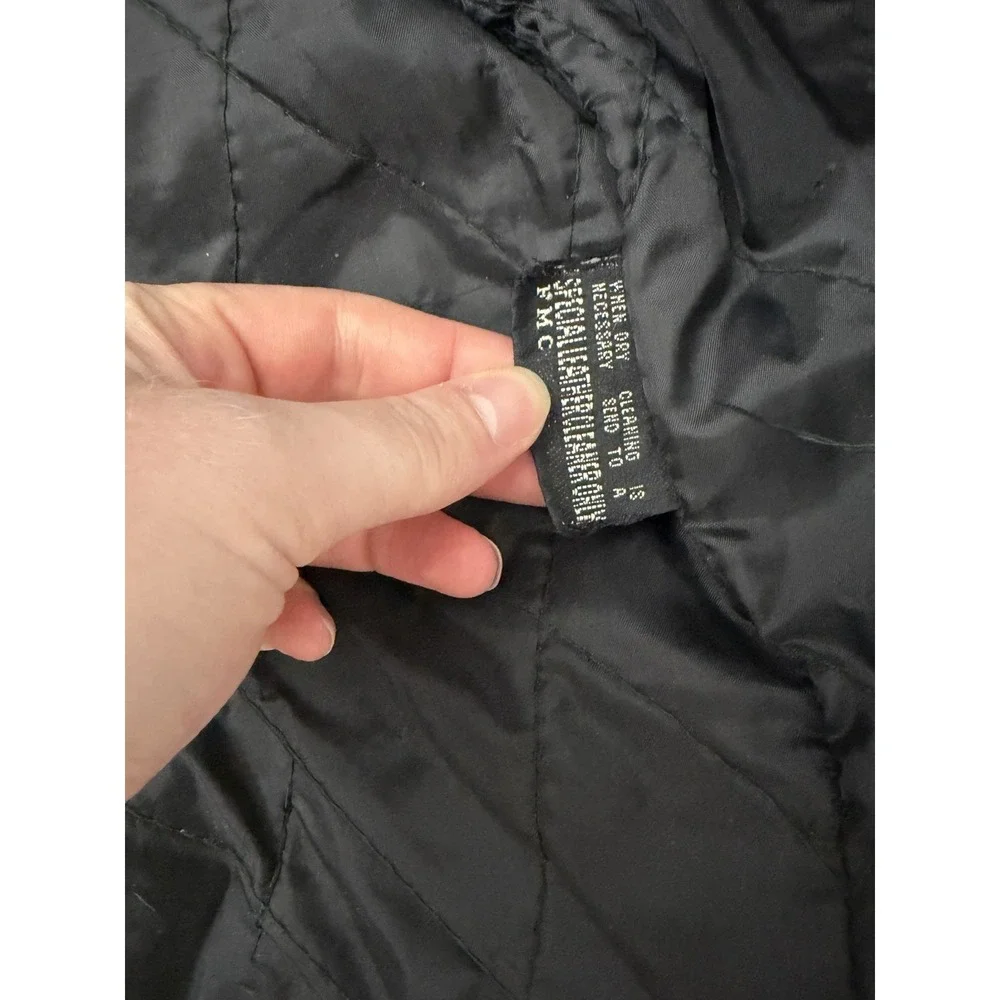 Vintage First Genuine Leather Jacket Mens 38 / Small Black Motorcycle Moto Biker